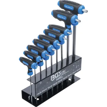 Klíč BGS 8485, Sada klíčů s T-rukojetí | T-profil (pro Torx) T10 - T50 | 9dílná