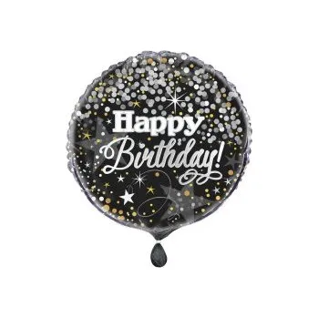 Balónek Kruh - Hvězdy a konfety HB 46cm - fóliový balónek