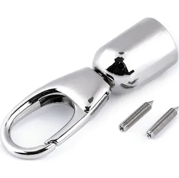 Koncovka s karabinou na ucha tašek / šňůry nikl 10 ks