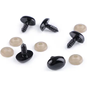 Čumák / oči s pojistkou 11x15 mm černá 50 sada