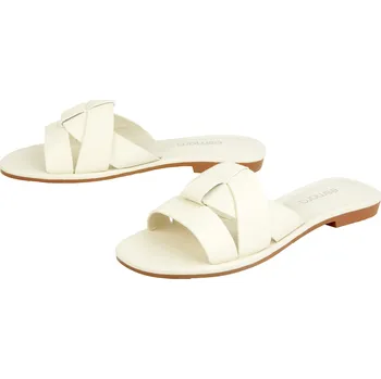 Dámské pantofle Dámské kožené pantofle (bílá, 37)