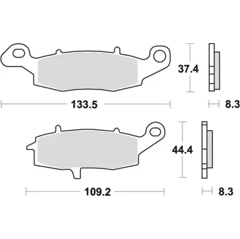 Brzdová destička brzdové destičky, BRAKING (semi-metalická směs SM1) 2 ks v balení M501-152