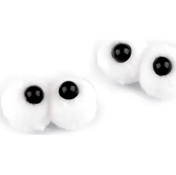 Bambulkové oči 15x30 mm bílá 10 ks