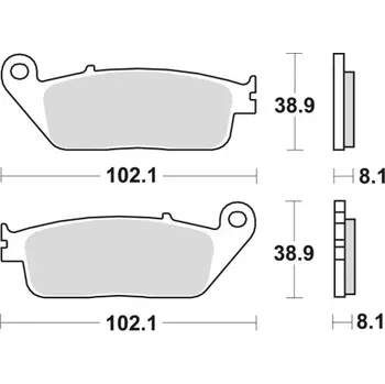 Brzdová destička brzdové destičky, BRAKING (semi-metalická směs SM1) 2 ks v balení M501-125