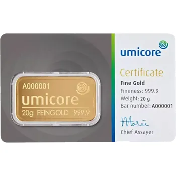 Umicore 20g investiční zlatý slitek