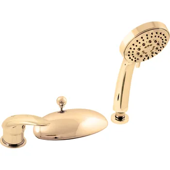 Vodovodní baterie DUNAJ - Vanová baterie 3-otvorová, vodopád, Zlatá lesklá D470.0SZ, RAV Slezák Barva: ZLATÁ - lesklá, Rozměr: 3,8"