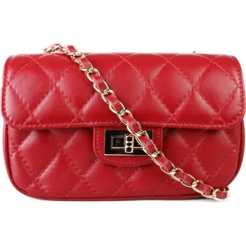 Kabelka Italské luxusní kožené kabelky Michaela červené