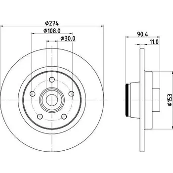 Brzdový kotouč HELLA PAGID Brzdový kotouč s ložiskem - 274 mm HPG 8DD 355 120-571