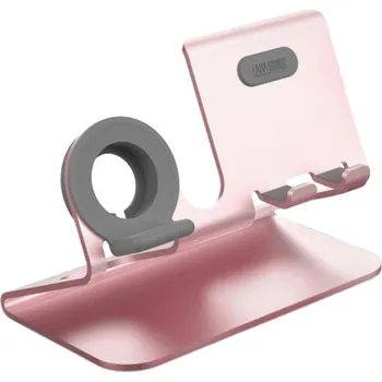 AhaStyle ST04 hliníkový stojánek pro iPhone / Apple Watch - růžový