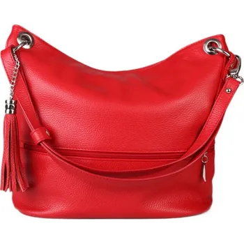 Kabelka ITALSKÉ Italské červené kožené kabelky crossbody levně Freme