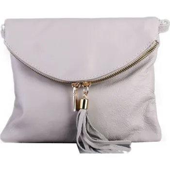 Kabelka ITALSKÉ Malé dámské kožené kabelky crossbody jemně šedá Korzika