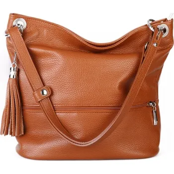 Kabelka ITALSKÉ Luxusní dámské kožené kabelky Freme camel