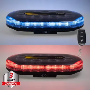 Maják AKU LED rampa modrá/červená, 48xLED, magnet, 328mm, ECE R65 R10 (sre2-bat865brRE)
