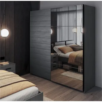 Šatní skříň GALAXY dub Carbon typ 67 šířka 200 cm