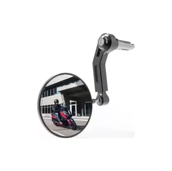 Zrcátko pro motocykl univerzální zpětné zrcátko na konce řídítek Premium ALU, OXFORD (černé, průměr zrcátka 94 mm) aplikace L
