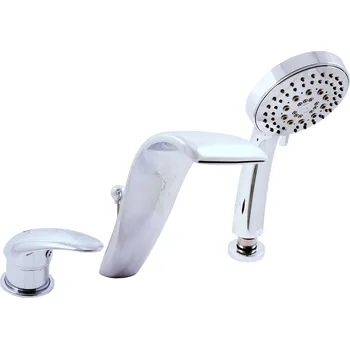 Vodovodní baterie DUNAJ - Vanová baterie 3-otvorová, vodopád, Chrom D461.0S, RAV Slezák Barva: Chrom, Rozměr: 3,8"