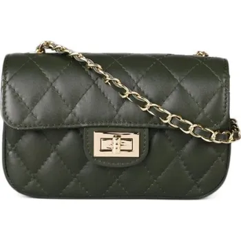 Kabelka Italské luxusní kožené kabelky Michaela zelené