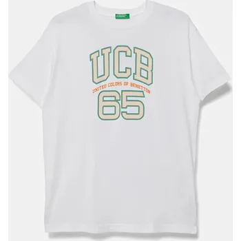 Chlapecké oblečení Dětské bavlněné tričko United Colors of Benetton 3I1XC10OO.G.Seasonal bílá 00X, vel. 130