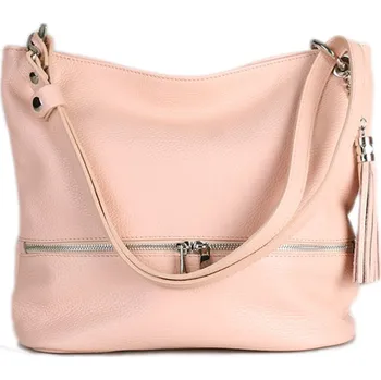 ITALSKÉ Růžové dámské levné kožené kabelky Freda