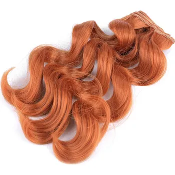 Paruka / vlasy pro panenky 25 cm vlnité rezavá stř. 1 ks