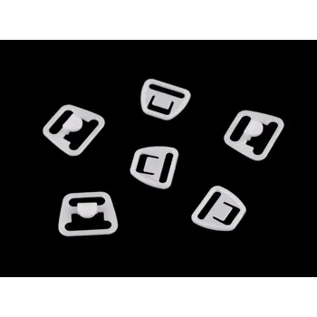 Plastové zapínání na prádlo / kojící podprsenky šíře 12 mm bílá 10 pár