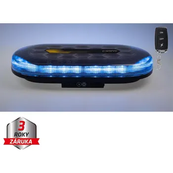 Maják AKU LED rampa modrá, 48xLED, magnet, 328mm, ECE R65 R10 (sre2-bat865blRE)