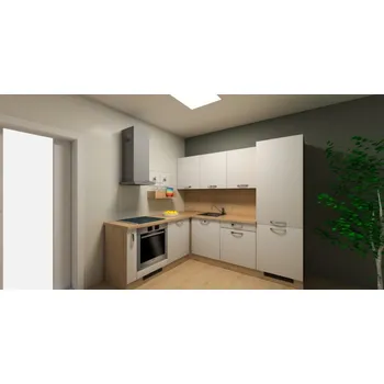 Kuchyňská linka Kuchyňský set KUCH109, 240 cm, bílá arctic mat + dub arlington