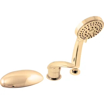 Vodovodní baterie DUNAJ - Vanová baterie 3-otvorová, vodopád, Zlatá lesklá D470.0YZ, RAV Slezák Barva: ZLATÁ - lesklá, Rozměr: 3,8"