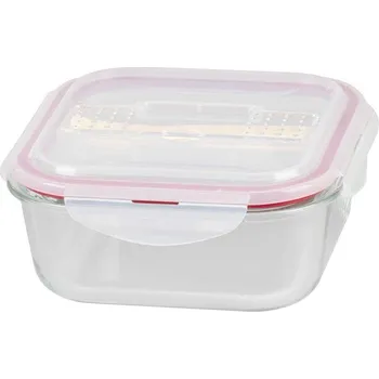 Dóza na potraviny Dóza MagicHome, štvorcová, s vekom, 1200 ml, s príborom, Clip