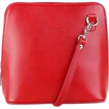 Kabelka ITALSKÉ Italská kožená crossbody kabelka Vera Pelle červená Milana
