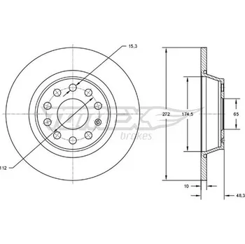 Brzdový kotouč Brzdový kotouč TOMEX Brakes TX 72-45