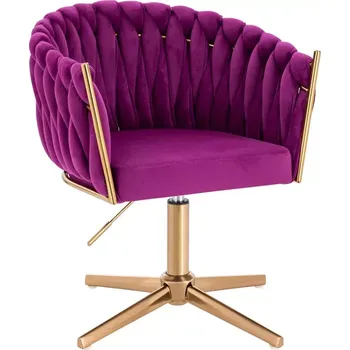 LuxuryForm DESIGN Kosmetická židle NORDEN VELUR na zlatém kříži - fuchsie