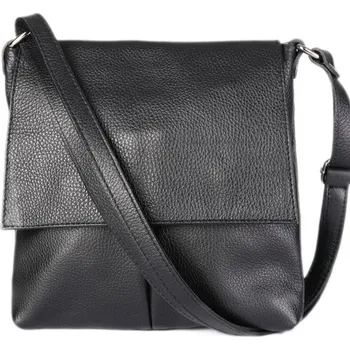 Kabelka ITALSKÉ Dámské sportovní kožené kabelky crossbody černé Letricia