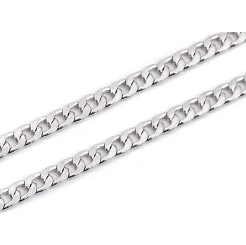 Řetízek plochý na kabelky s karabinou délka 117 cm nikl 1 ks