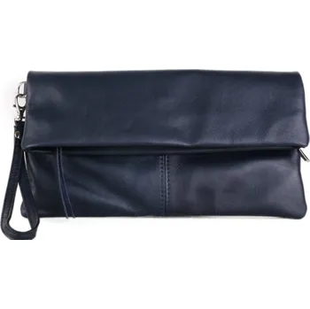 Kabelka ITALSKÉ Kožená kabelka večerní Italská tmavomodrá Viola