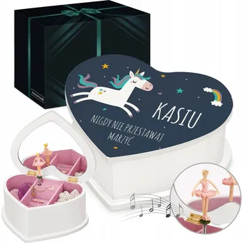 Šperkovnice Šperkovnice na uložení bižuterie Murrano bílá dřevěná s hracím strojkem