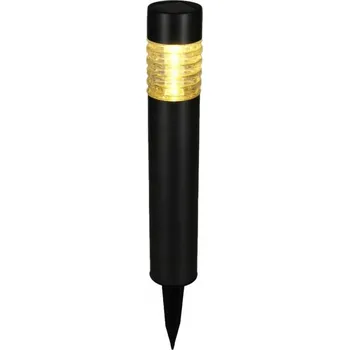 Venkovní osvětlení SOLÁRNÍ ZAPICHOVACÍ LAMPA NEREZOVÁ OCEL SKLO 42 CM TEPLÉ SVĚTLO