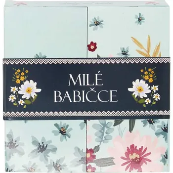 Dárkový potravinový koš Interaktivní dárková sada čajů s přáním - Milé babičce