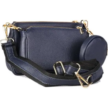 Kabelka ITALSKÉ Dámské kožené kabelky crossbody 3v1 Vera Pelle Alica modré