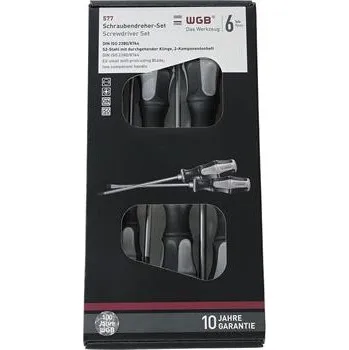 Šroubovák Sada šroubováku WGB ploché/křížové (pozidriv) 6dílná