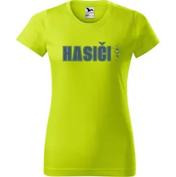 Dámské oblečení DOBRÝ TRIKO Dámské tričko s potiskem Hasiči Barva: Limetková, Velikost: XS