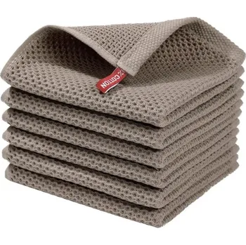 Utěrka Sada 2ks hnědých bavlněných utěrek 30x30 cm Vaflová tkanina Savé kuchyňské hadříky na nádobí a úklid Znovupoužitelné