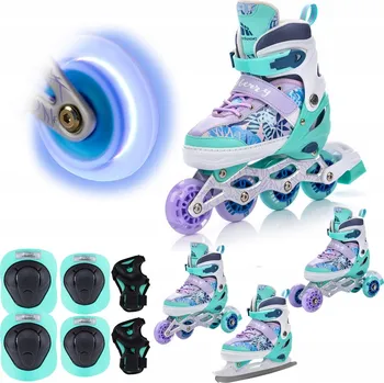 Kolečkové brusle Sada 4 v Brusle 2v1 nastavitelných rekreačních Kolečkové Brusle Kolečkové Brusle + chráničů