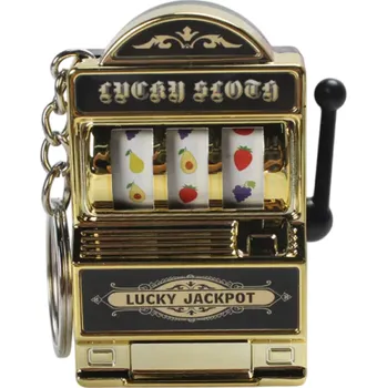 Přívěsek na klíče ve tvaru ovocného automatu Mini hračka Antistresová dekorace Roztomilý doplněk na batoh Dárek pro děti i dospělé zlatá