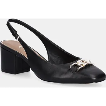 Dámské lodičky Kožené lodičky Guess CALIDE černá barva, na podpatku, FLTCDE LEA05 FLTCDE.LEA05.BLACK 99X, EUR 36