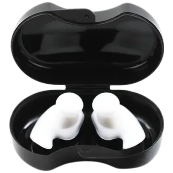 Svorka na nos Voděodolné silikonové špunty do uší na plavání 3 x 2,5 cm Opakovaně použitelné s úložnou krabičkou pro bazén i sprchu bílá