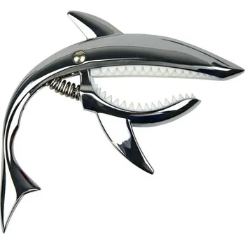 Klasická kytara Kytarový kapodastr ve tvaru žraloka 11x10,8 cm Slitina zinku Galvanické pokovení Neutrální barvy s úložným vakem pro akustickou i elektrickou kytaru stříbrná