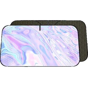 Stínítko do auta Sluneční clona na čelní sklo 142x80 cm Ochranný UV kryt Oxfordské plátno Perleťová holografická textura Tepelný štít na přední okno auta