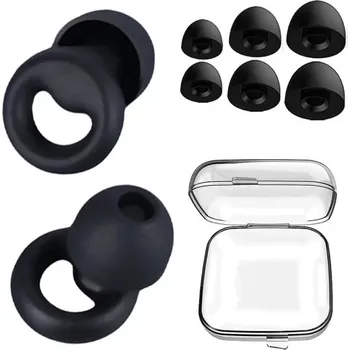 Silikonové špunty do uší Vodotěsné špunty proti hluku Měkké chrániče sluchu Redukce hluku Zvukotěsné špunty Plavání Spánek Cestování černá