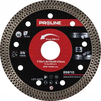 Příslušenství k brusce Diamantový kotouč na řezání 115x1.4x22.23mm Proline 89610